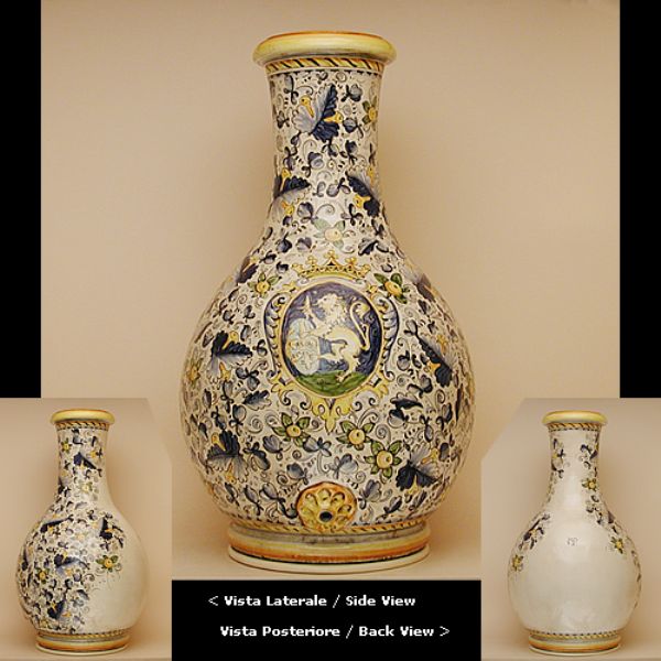 CB109I 80 - Jar cm. 80 H Cafaggiolo blu, coat of arms with lions