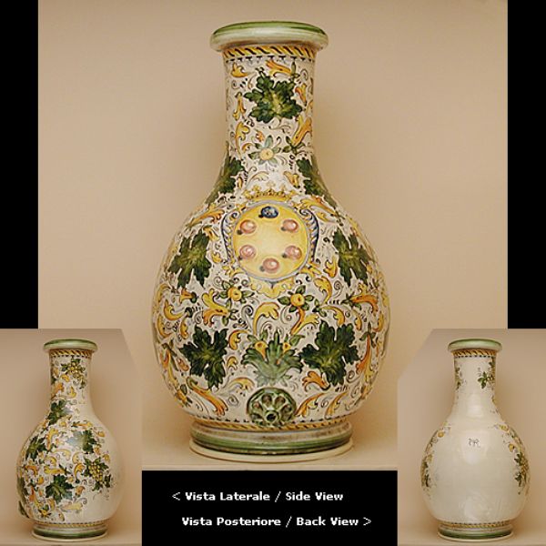  80 - Long-necked Jar cm. 80 H Cafaggiolo colori  