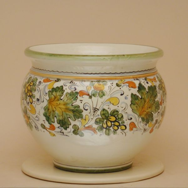 CC201C 30 - Round flower pot cm. 30 d. cafaggiolo colori