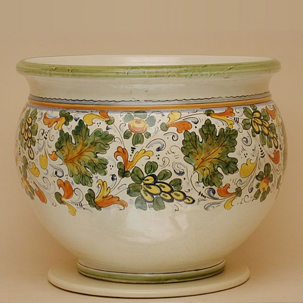 CC201E 40 - Round flower pot cm. 40d. design: Cafaggiolo Colori