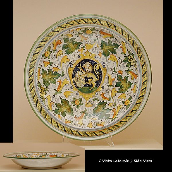 CC301H 50L - Wall plate cm. 50 cafaggiolo colori coat of arms with lion