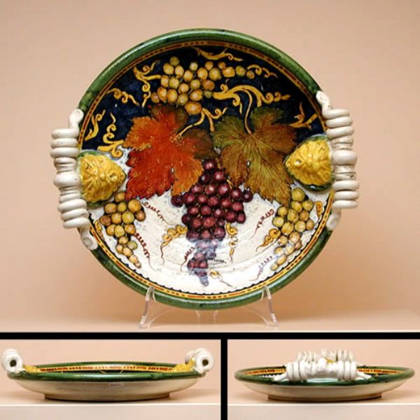 VA373A 38 - Table decorating tray (lion-shaped and curled handles) diameter cm.38