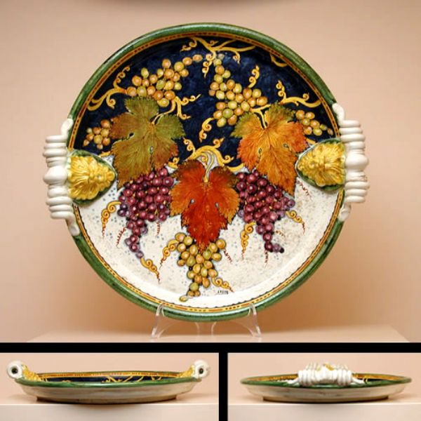 VA373C 50 - Table decorating tray (lion-shaped and curly handles) diameter cm.50