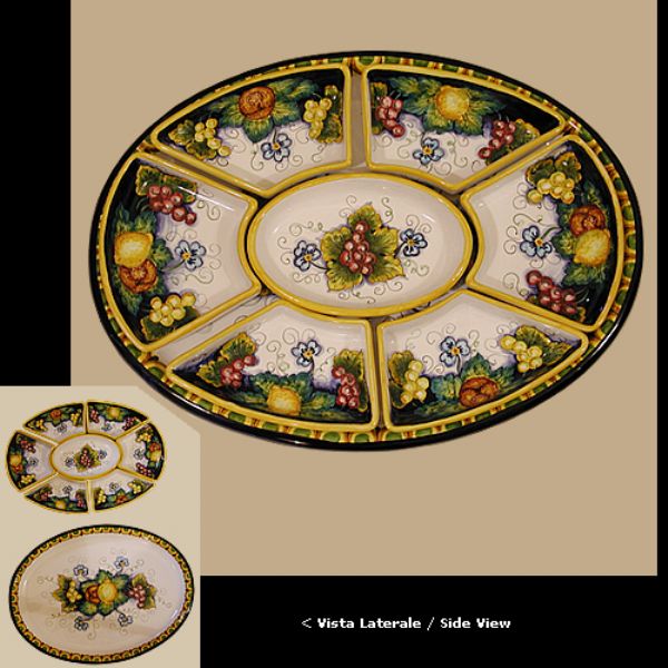 UL223B 50 - Oval appetizer set with tray 8 pcs. cm 50 x 38
