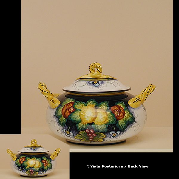 UL202B 19 - Cookie jar with curly handles cm 19