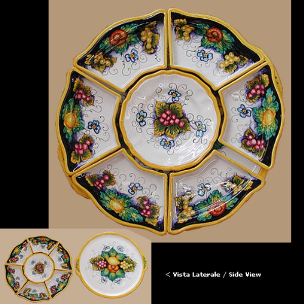 UL222B 42 - Round appetizer set with tray (8 pcs.) cm 42 d.