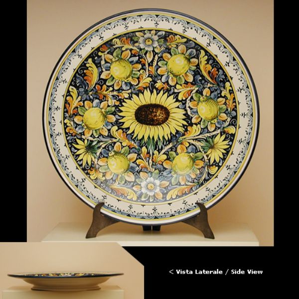 LG301E 61 - Large round plate sunflower cm. 61 diameter