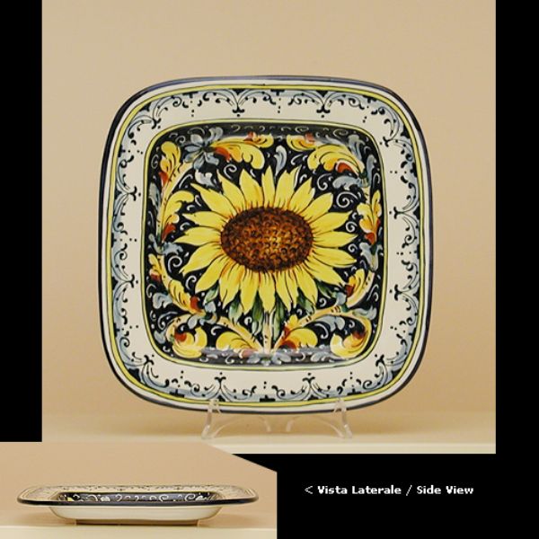 LG302B 28 - Square plate sunflower cm. 28 x 28