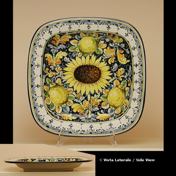 LG302C 41 - Square plate sunflower cm. 41 x 41