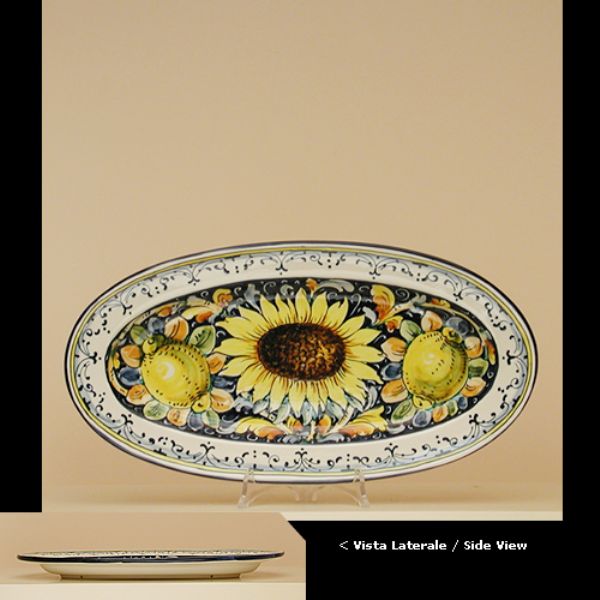 LG304B 42 - Oval tray sunflower cm. 22 x 42