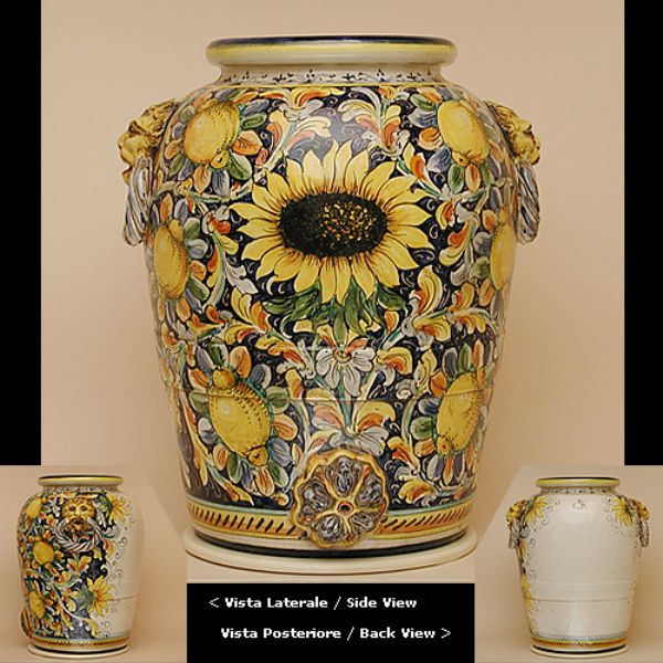 LG108D 55 - Jar cm. 55 H Lemons and sunflowers