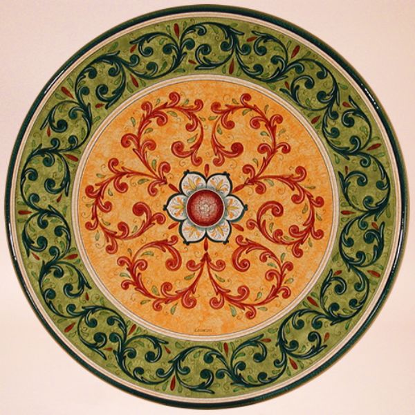 LEO179T  - TOP - In the photo: 100 cm. diameter table<BR><BR>Volcanic stone, 3 cm thick. Suitable for inside and outside, resistant to a temperature range of -60 to 1000 °C.