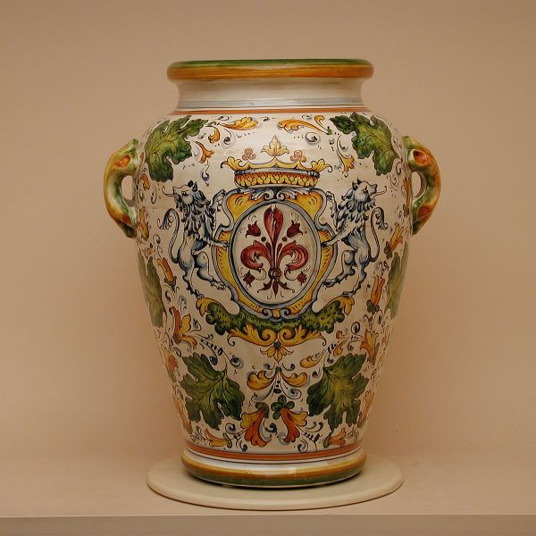 CC101A 50G - Jar cm.50 cafaggiolo colori coat of arms with florentine lily