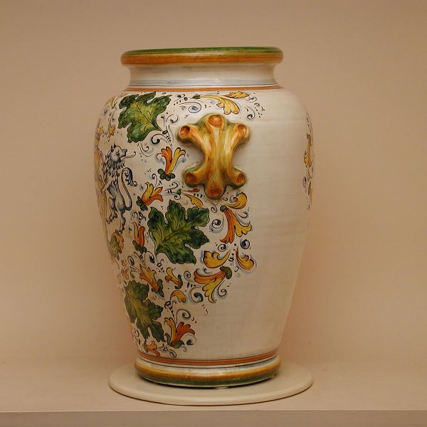 CC101A 50G - Jar cm.50 cafaggiolo colori coat of arms with florentine lily