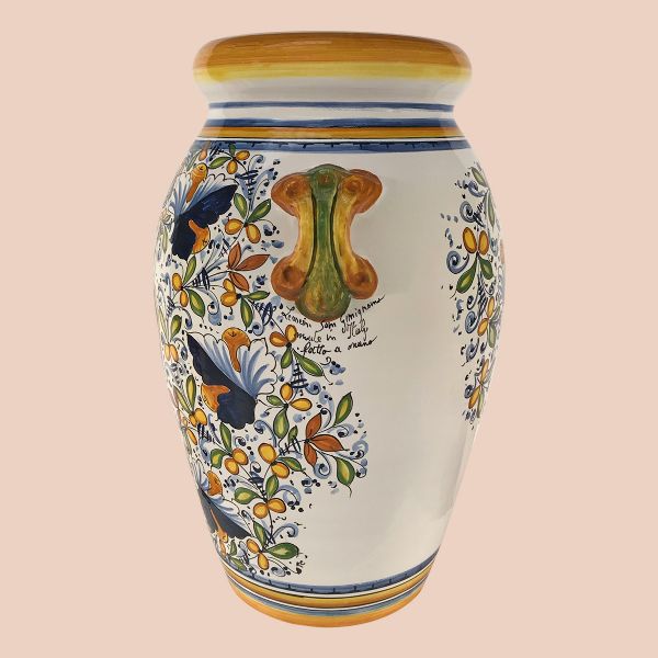 CB101C 60P - Jar cm.60 cafaggiolo blu with cherubs